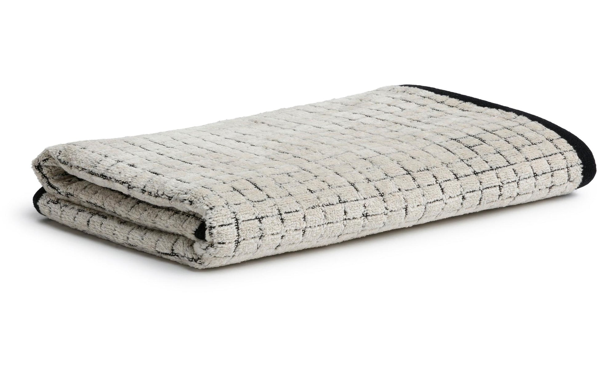 MÖVE Duschtuch Eden Kästchen – 80×150 cm, 80% Baumwolle/20% Leinen, 560 g/m², Beige