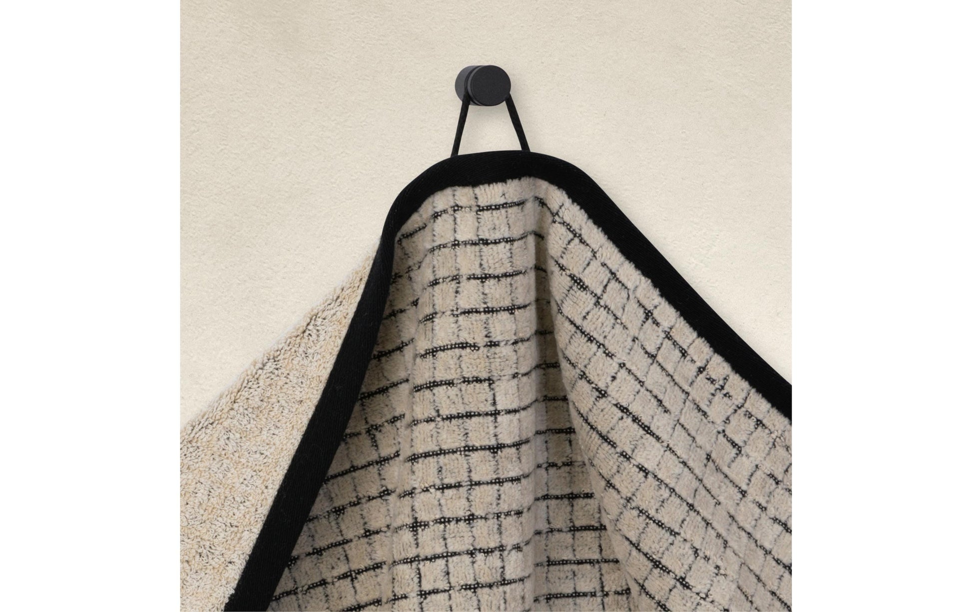 MÖVE Duschtuch Eden Kästchen – 80×150 cm, 80% Baumwolle/20% Leinen, 560 g/m², Beige