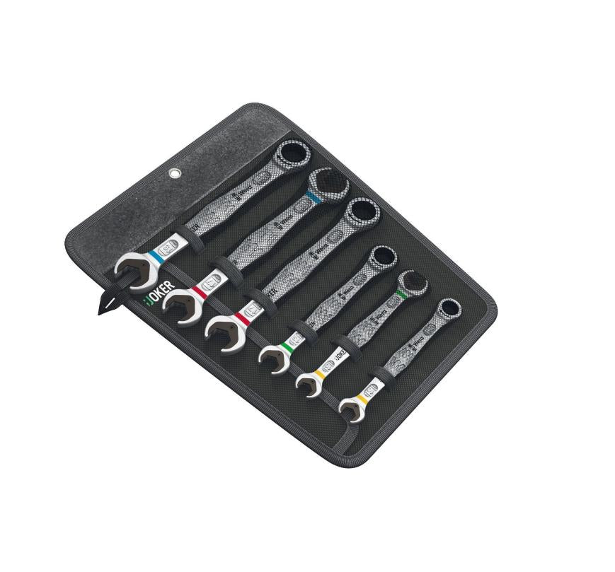 Wera Joker – Maul-Ringratschen-Schlüssel-Set 10/13/17/19 mm, 6-teilig, Tragetasche