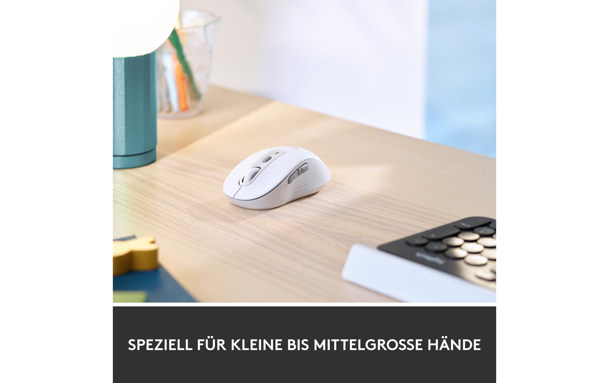 Logitech M650 für Business Business-Maus – für Rechtshänder, für mittlere Handflächen, Weiss