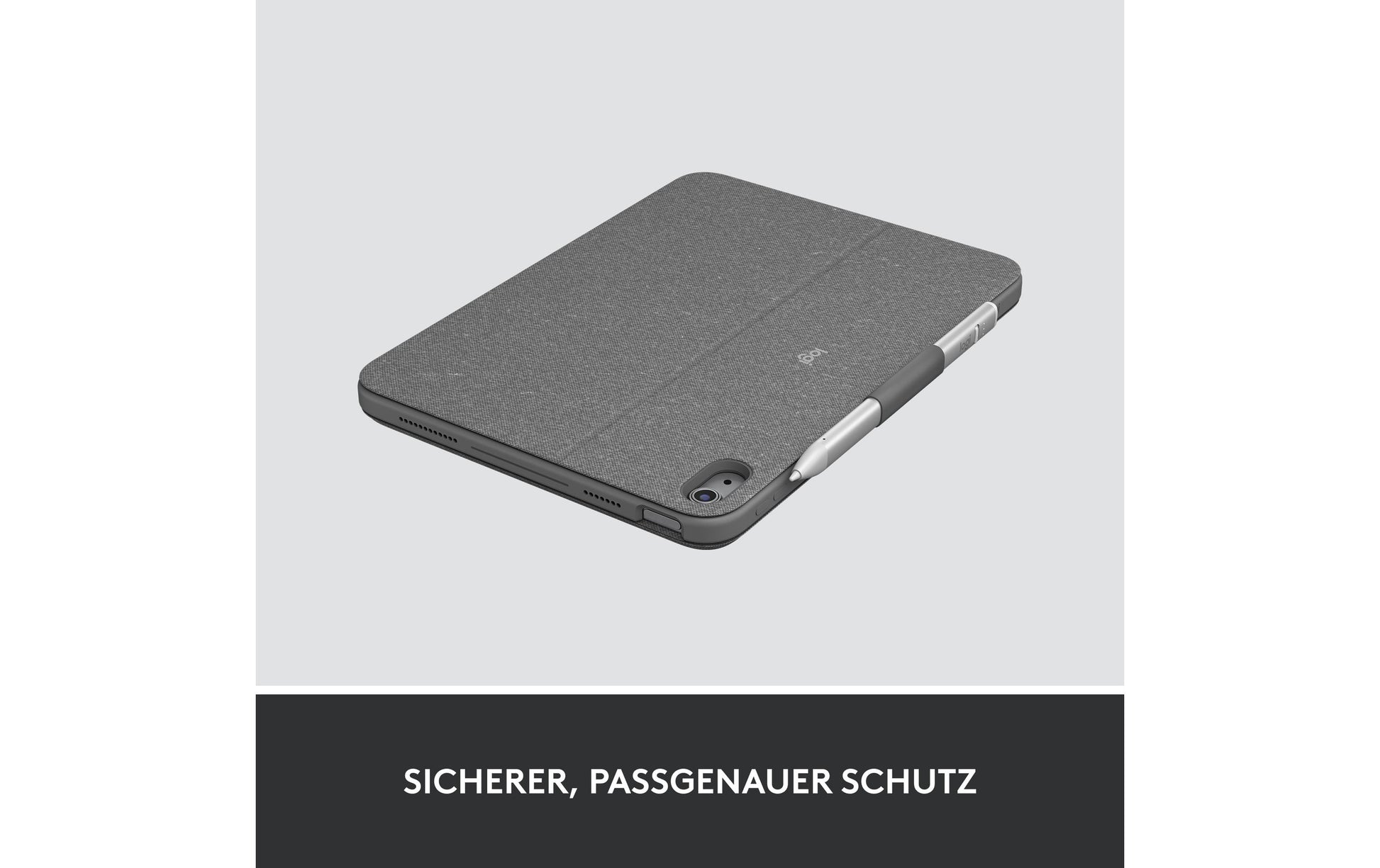 Logitech Combo Touch – Tastatur, CH-Layout (DE-CH), mit Touchpad, Grau – für iPad (10. Gen)