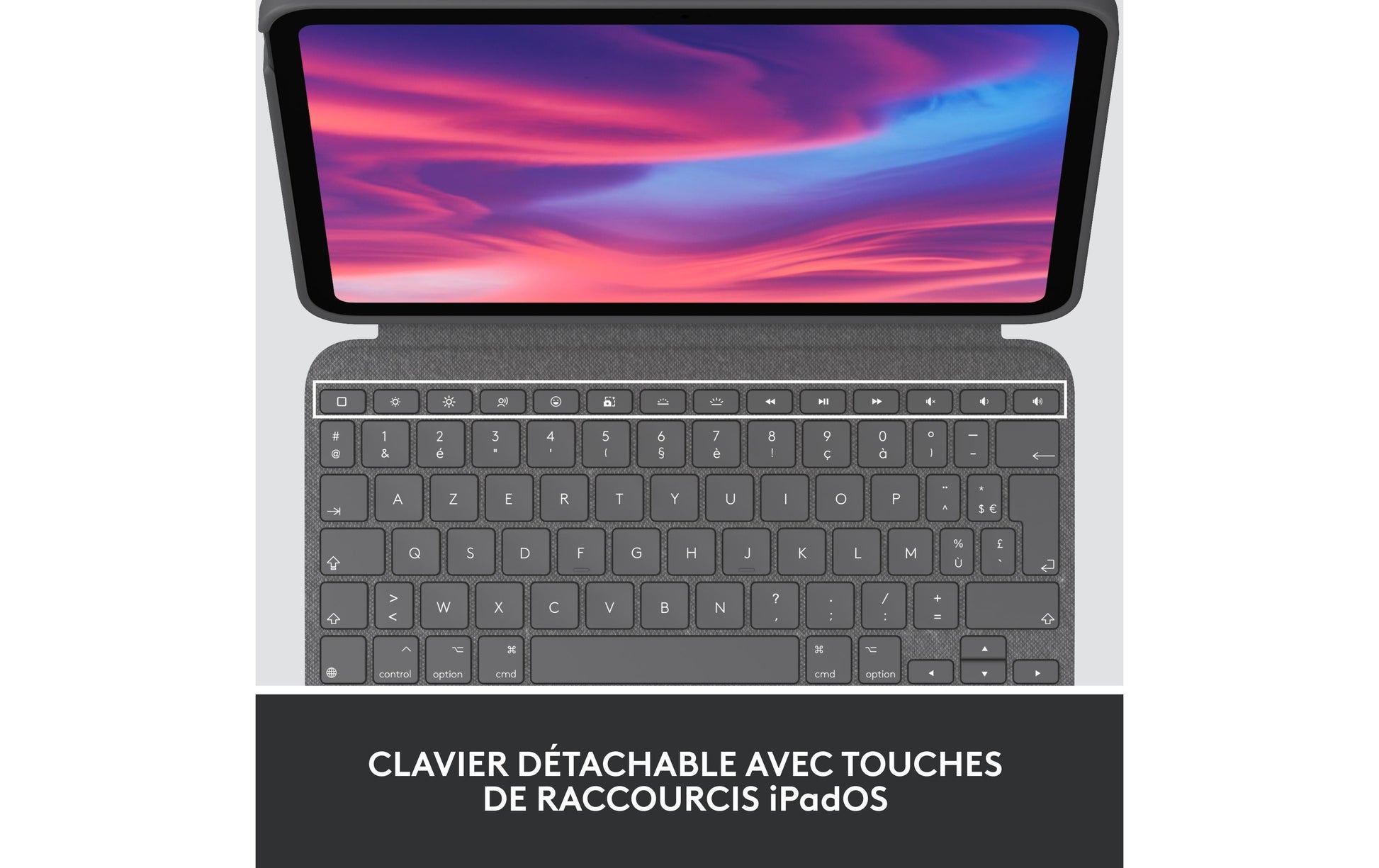 Logitech Combo Touch – Tastatur, CH-Layout (DE-CH), mit Touchpad, Grau – für iPad (10. Gen)