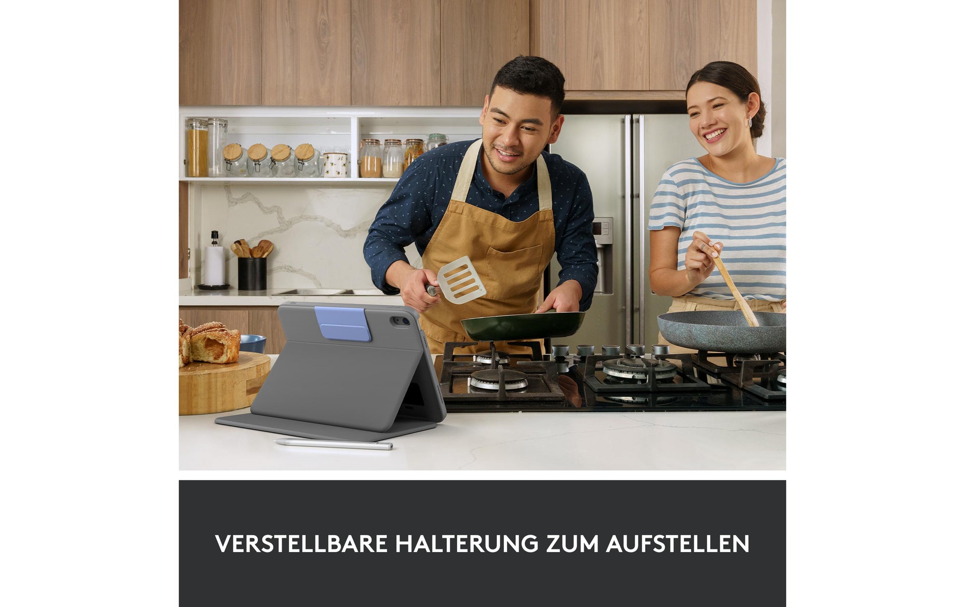 Logitech WESTMID-511 – Tastatur, CH-Layout (DE-CH), Grau – für iPad (10. Generation)
