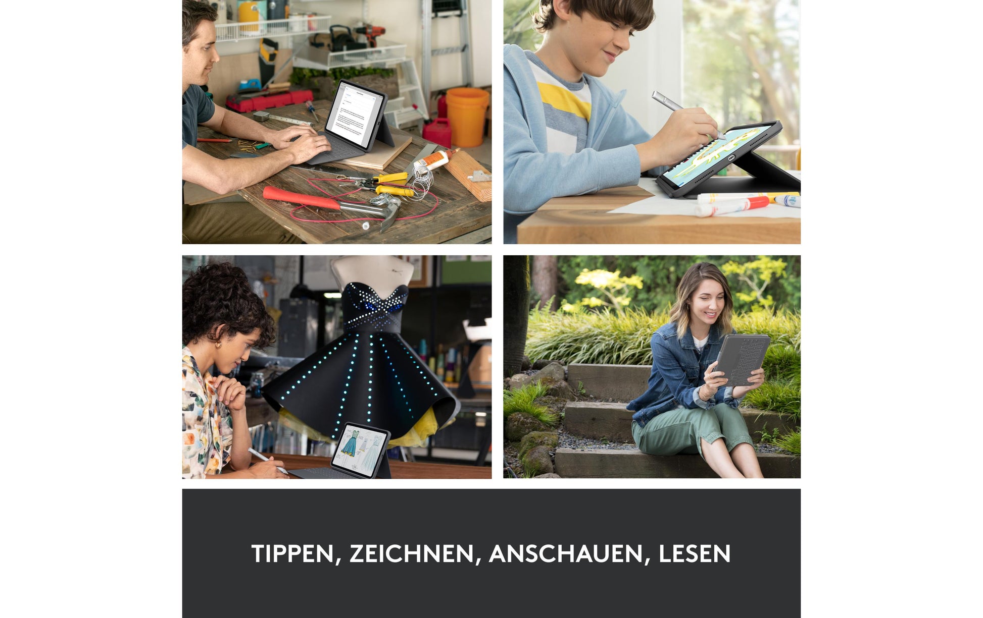Logitech WESTMID-511 – Tastatur, CH-Layout (DE-CH), Grau – für iPad (10. Generation)
