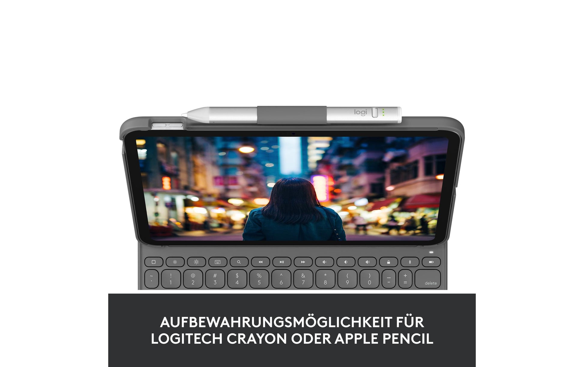 Logitech Slim Folio – Tastatur, CH-Layout (DE-CH), Grau – für iPad (10. Generation)