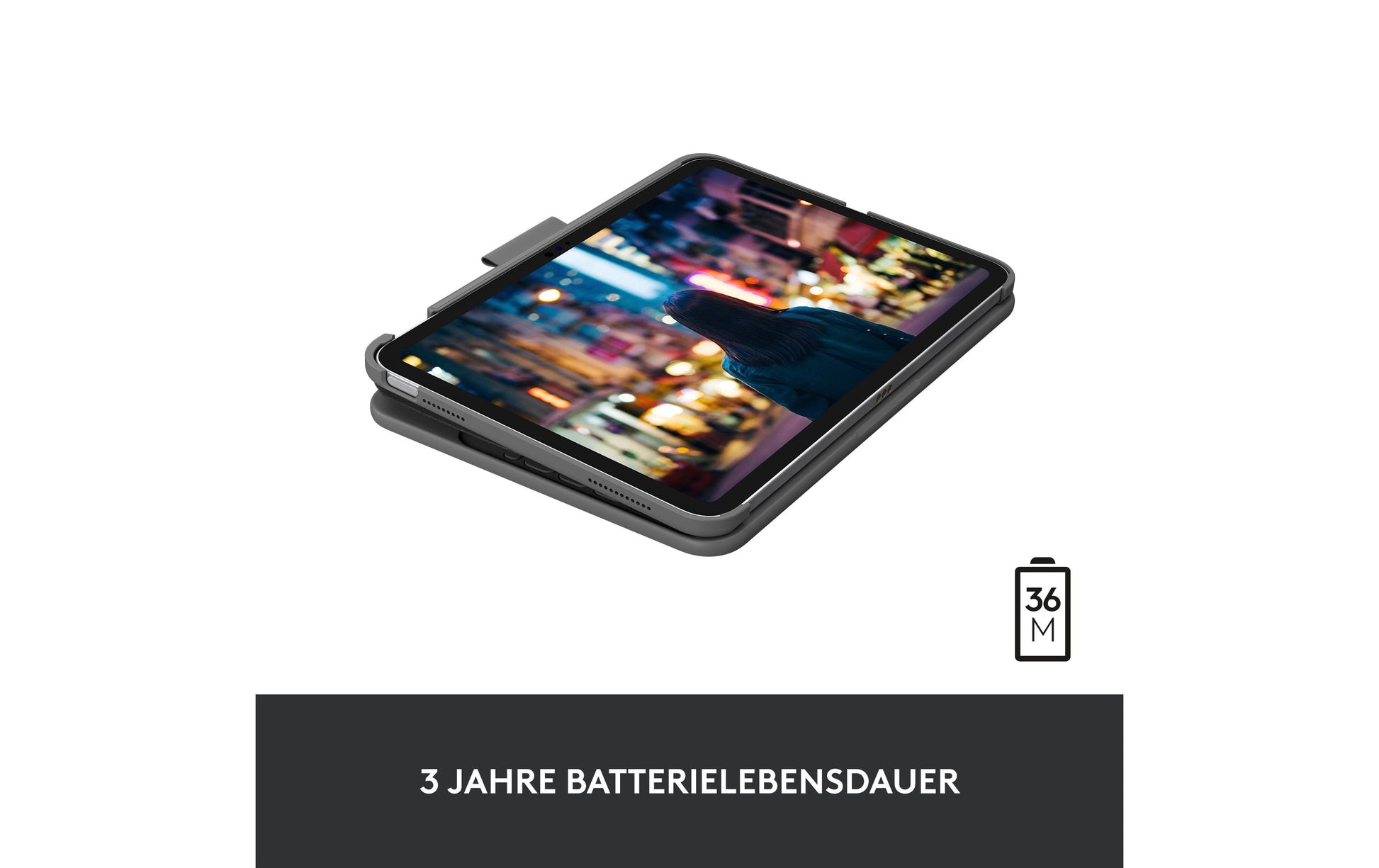 Logitech Slim Folio – Tastatur, CH-Layout (DE-CH), Grau – für iPad (10. Generation)