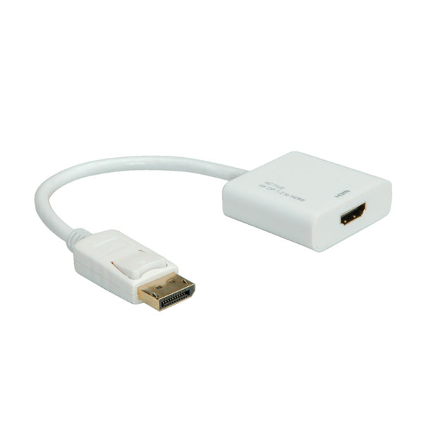 ROLINE DisplayPort auf HDMI Adapter DP 1.2 4K 30 Hz – 0,15 m – aktiv – weiss