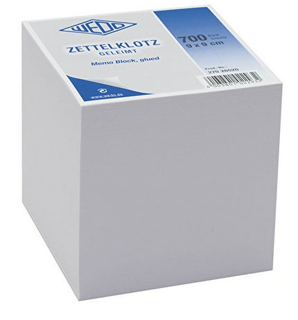 Wedo Ersatzzettel – 90 × 90 mm – 700 Stück, Papier, weiss, für Zettelbox