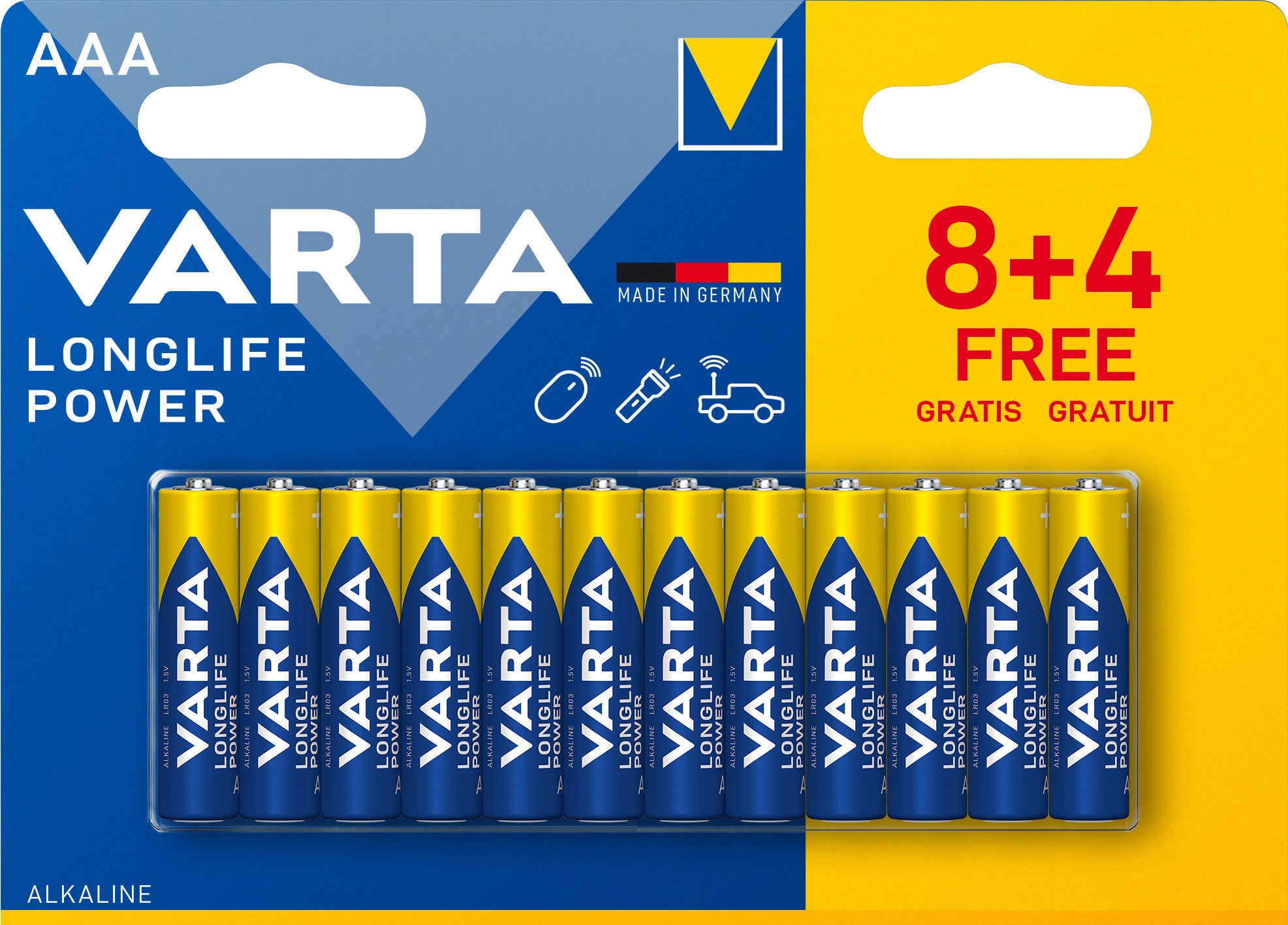 Varta AAA Batterien, Alkaline, 1,5 V – 12 Stk.