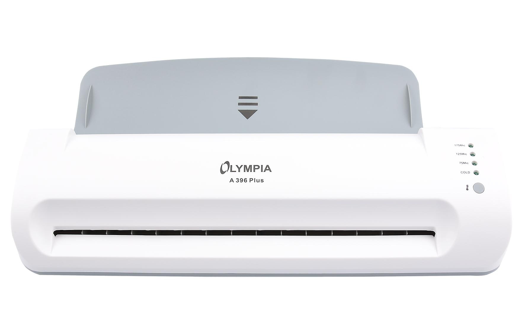 Olympia A 396 Plus – Heiss/Kalt-Laminator, für A3, bis 175 µm, 300 mm/min, 5 min Aufwärmzeit, 1 Rolle, Silber