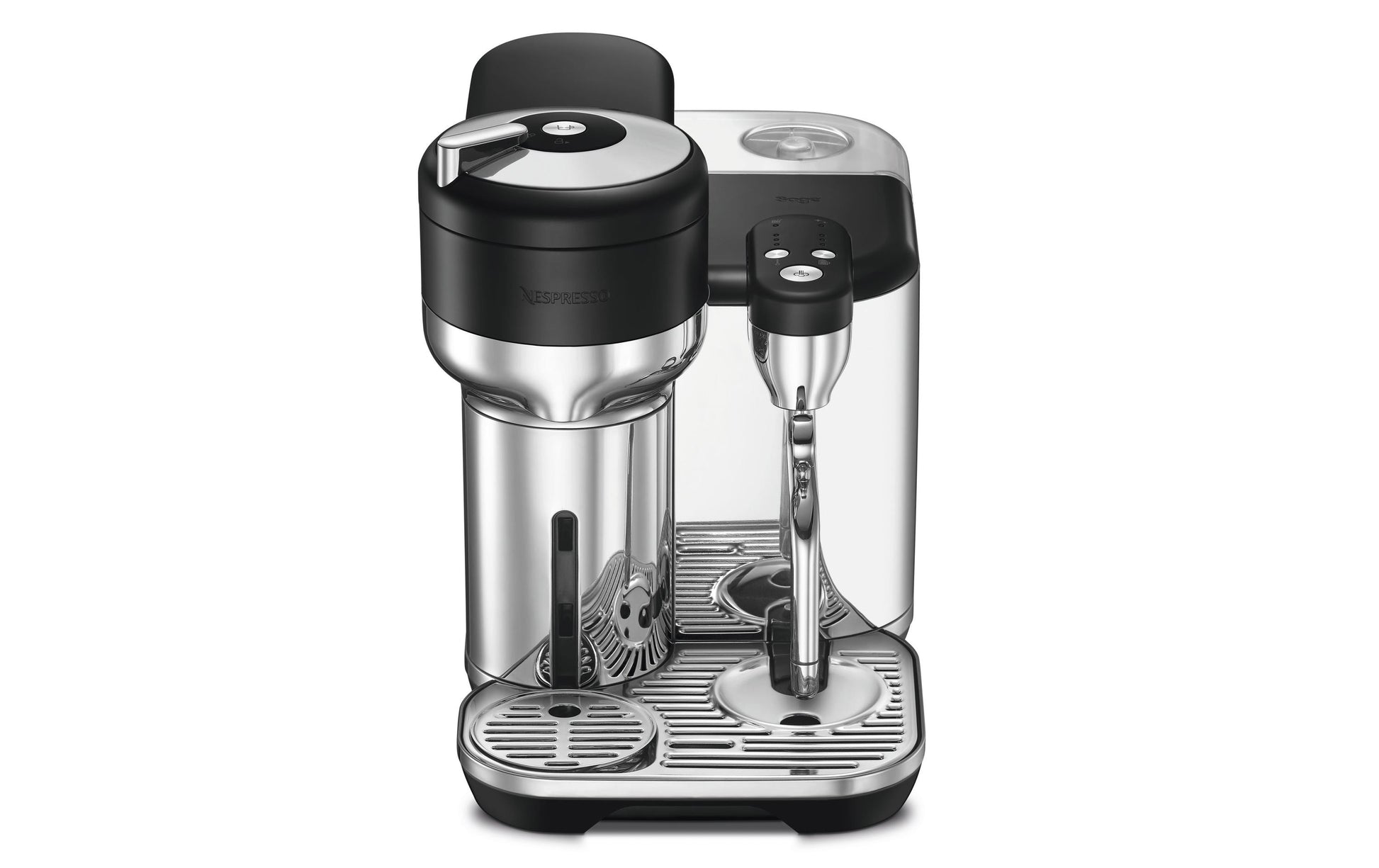 Sage Software Sage Kapselmaschine – für Nespresso Vertuo, 2 l, schwarz/Edelstahl, 22,8 × 32,1 × 41,7 cm