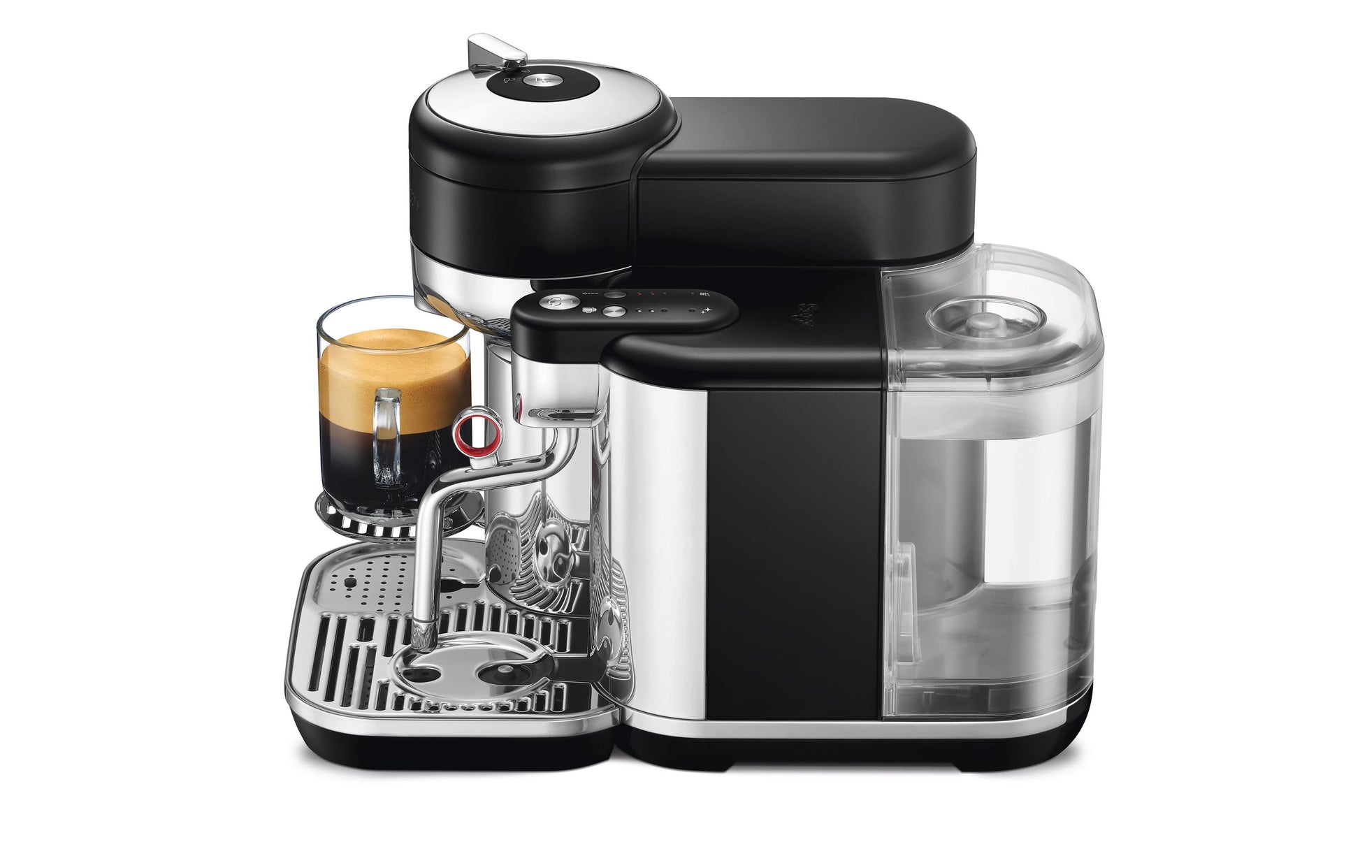 Sage Software Sage Kapselmaschine – für Nespresso Vertuo, 2 l, schwarz/Edelstahl, 22,8 × 32,1 × 41,7 cm