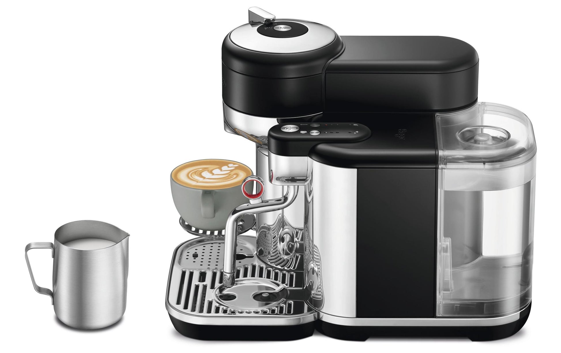Sage Software Sage Kapselmaschine – für Nespresso Vertuo, 2 l, schwarz/Edelstahl, 22,8 × 32,1 × 41,7 cm