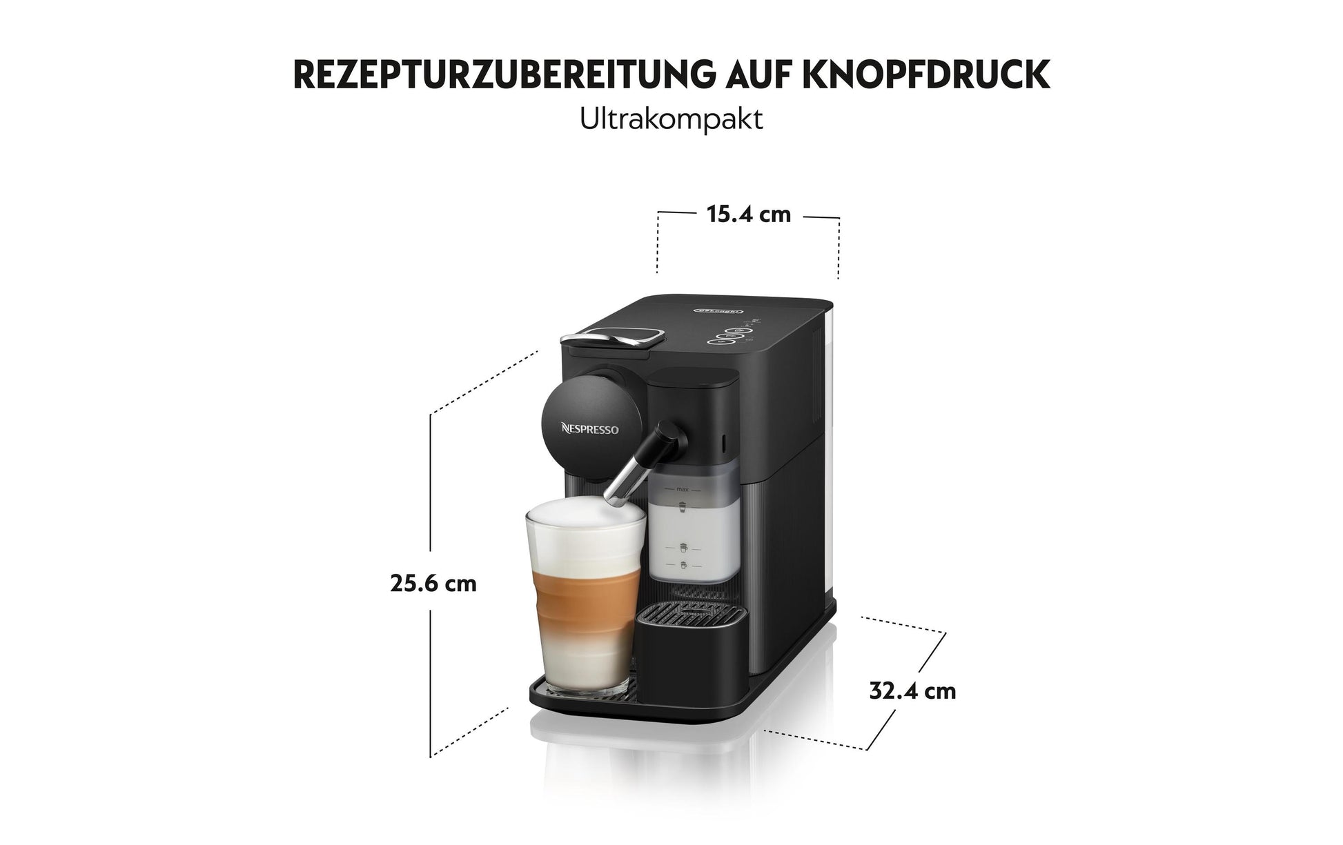 De’Longhi Lattissima One Kapselmaschine – für Nespresso-Kapseln, 19 bar, 1 l, Schwarz