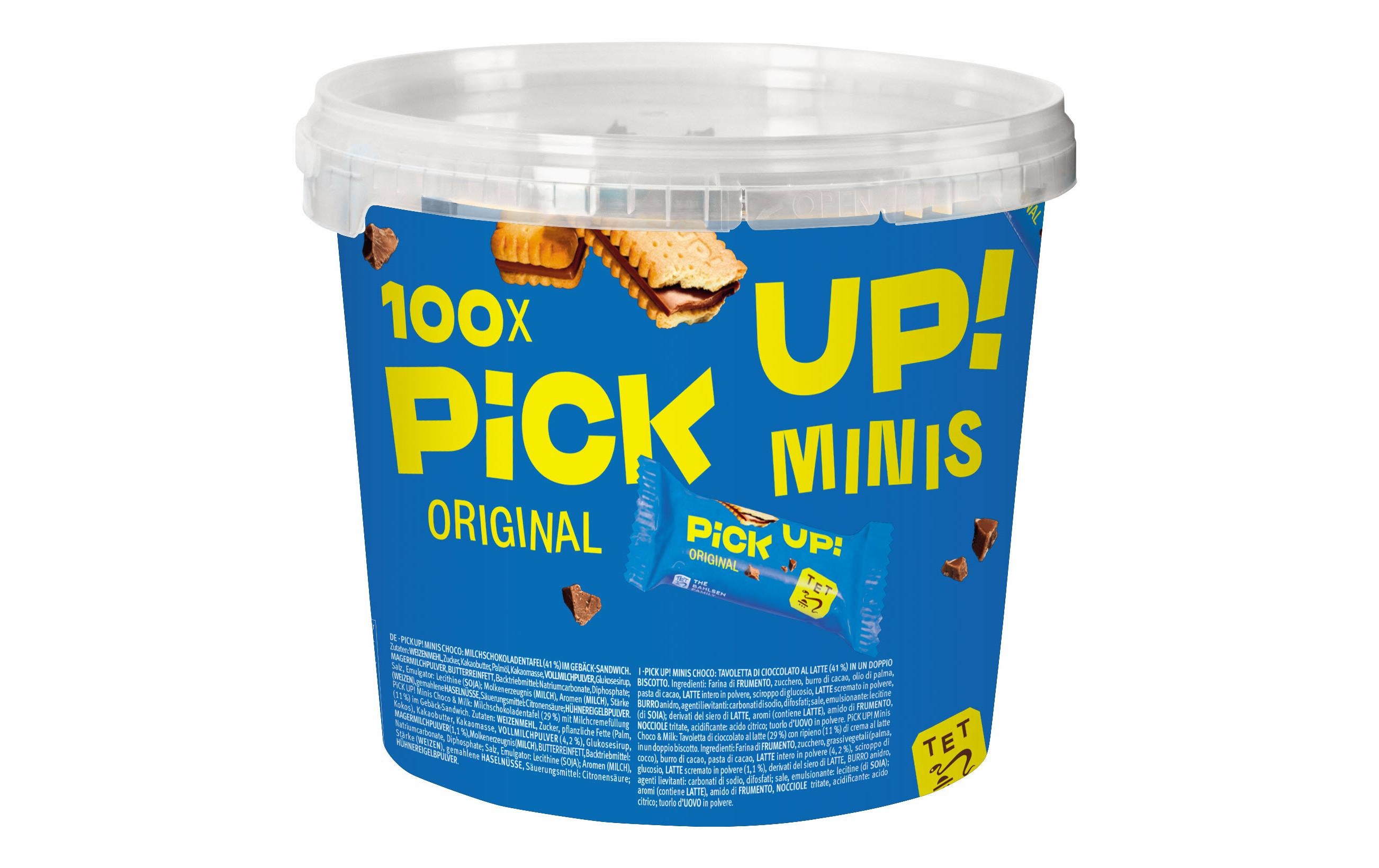 Bahlsen pick-up Minis – Schokoriegel – Schokolade – 100 Stück – 1060 g – Dose