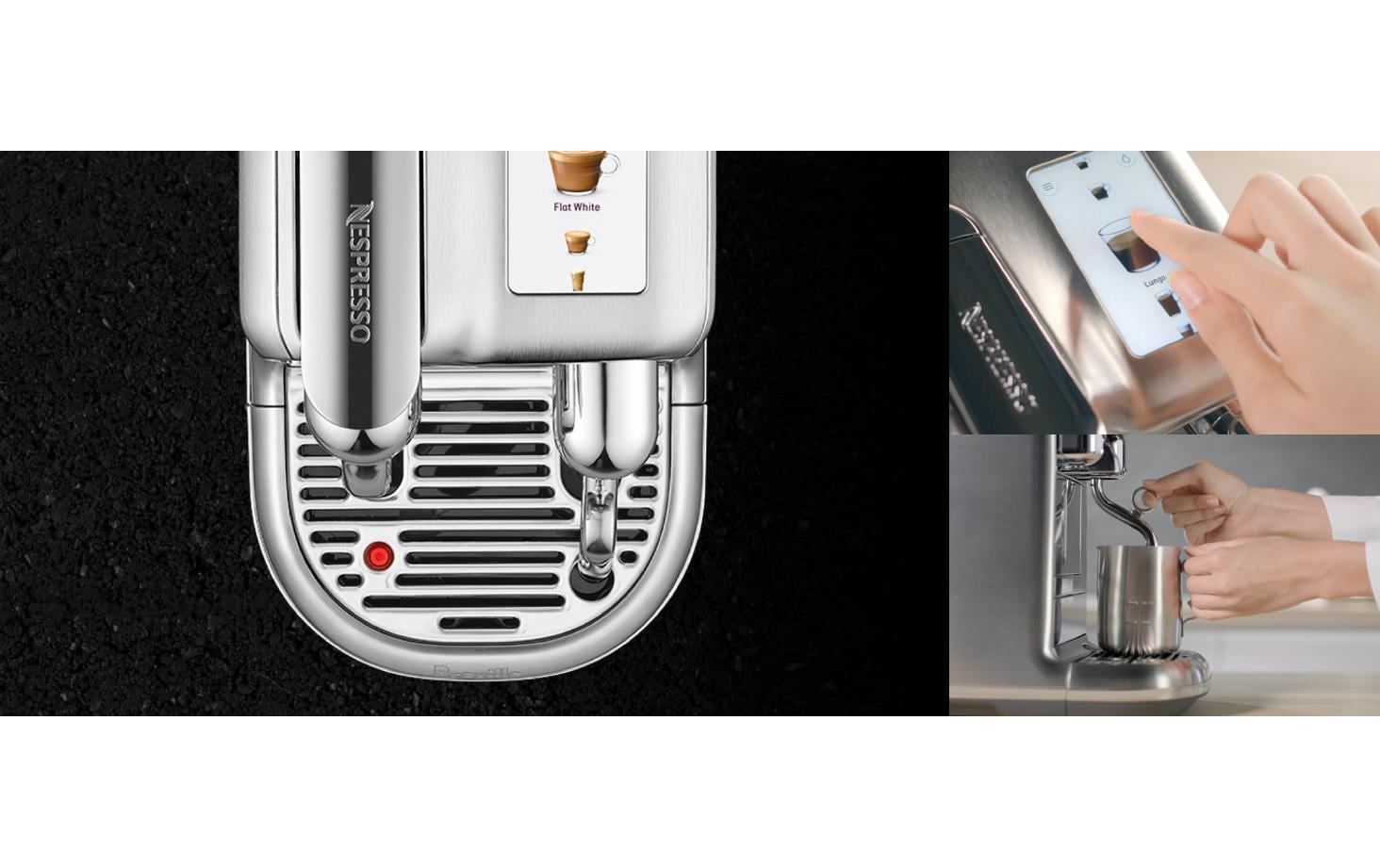 Sage Creatista Pro Steel Kapselmaschine – für Nespresso, 2 l, silber, 19,7 × 32,8 × 42,9 cm