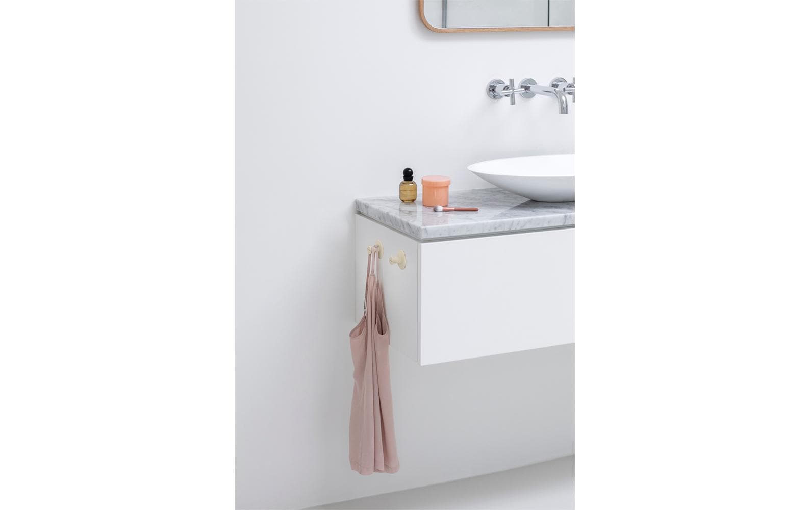 Brabantia Haken – 4,8×4,8×2,5 cm, Kunststoff, 2 kg, zum Schrauben, Weiss, 2er-Set