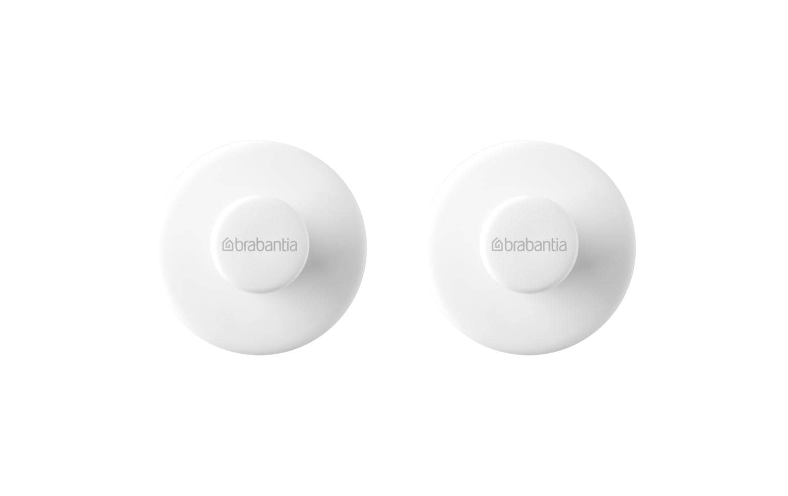 Brabantia Haken – 4,8×4,8×2,5 cm, Kunststoff, 2 kg, zum Schrauben, Weiss, 2er-Set