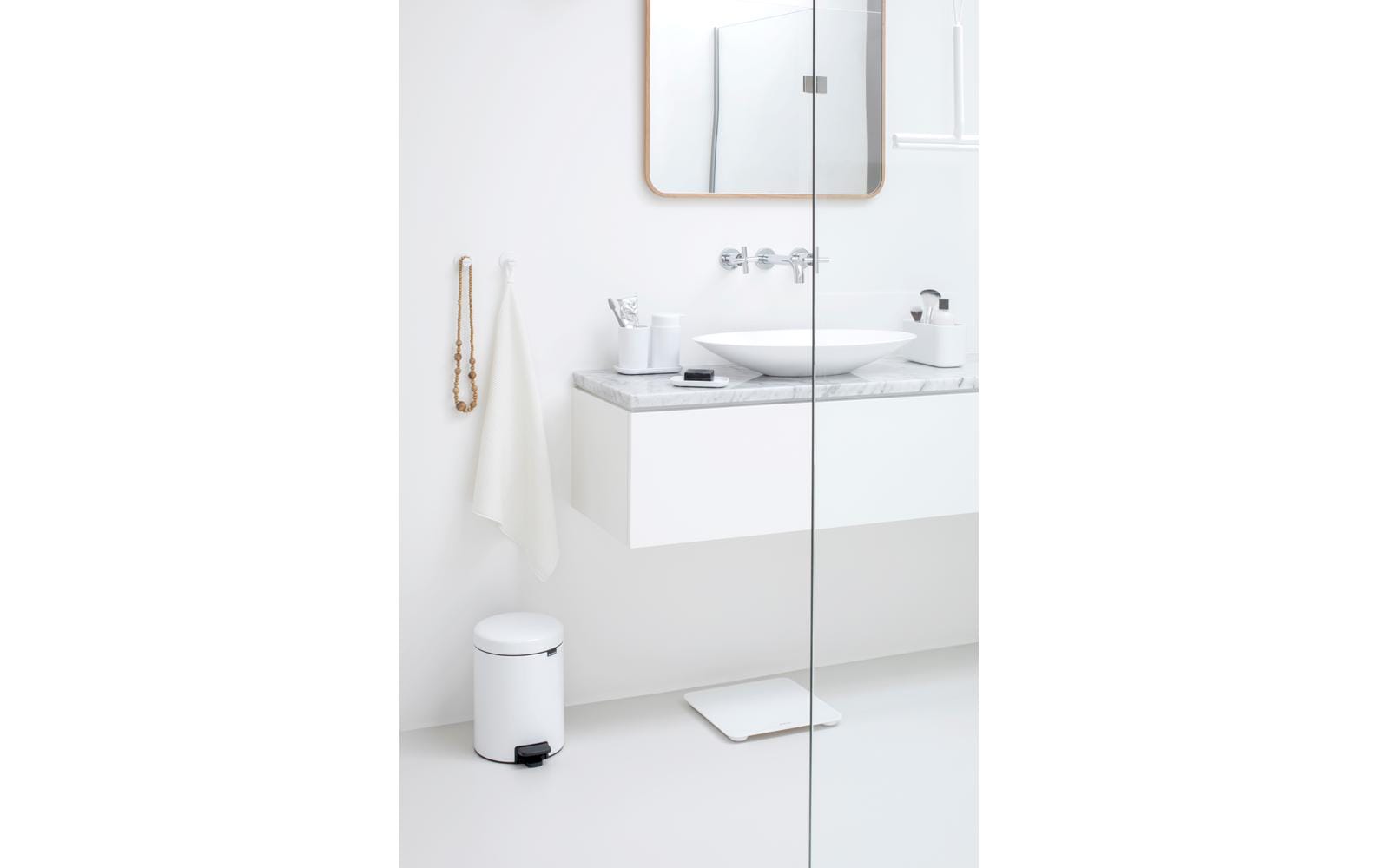 Brabantia Haken – 4,8×4,8×2,5 cm, Kunststoff, 2 kg, zum Schrauben, Weiss, 2er-Set