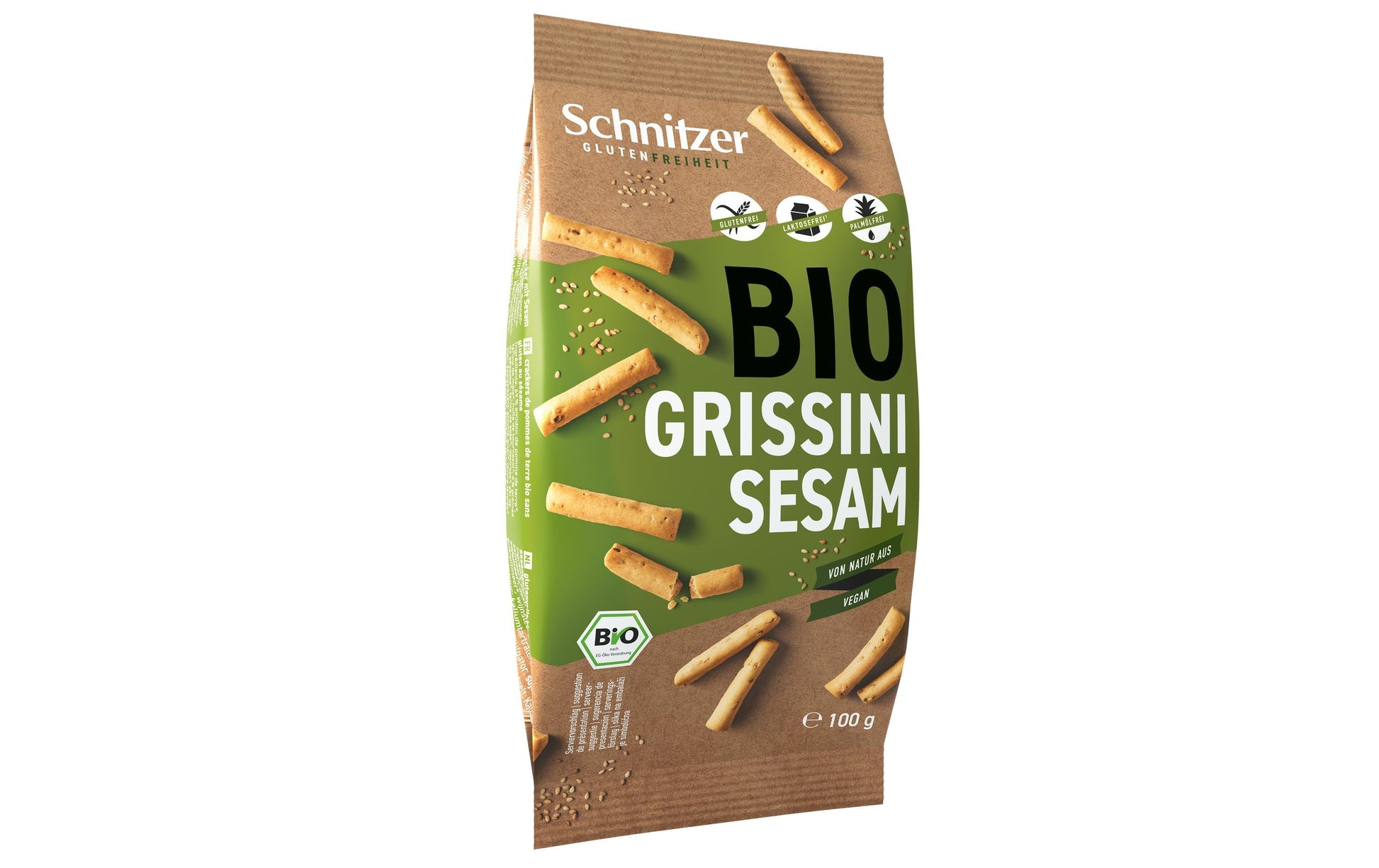 Schnitzer Grissini – Sesam, bio, glutenfrei – 100 g