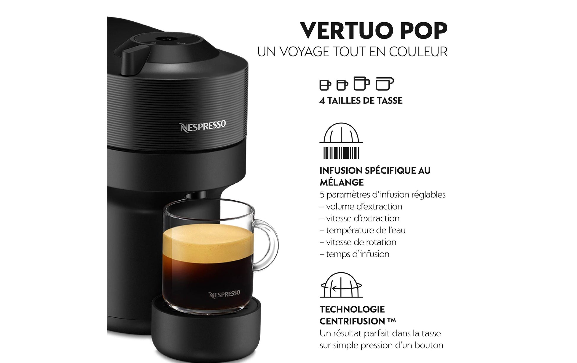 De’Longhi Vertuo Pop ENV90.B Kapselmaschine – für Nespresso-Kapseln, 560 ml, Schwarz