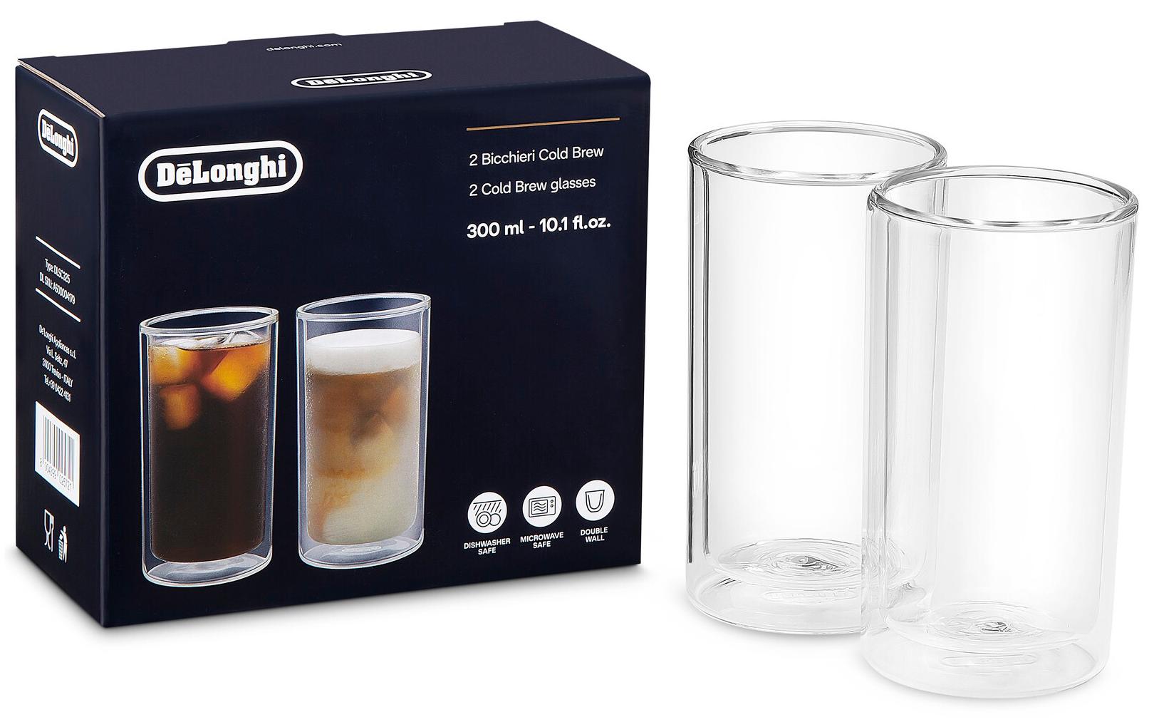 De’Longhi De'Longhi Cold Brew DLSC325 Doppelwand-Glas – 0,30 l, Borosilikatglas, transparent, doppelwandig