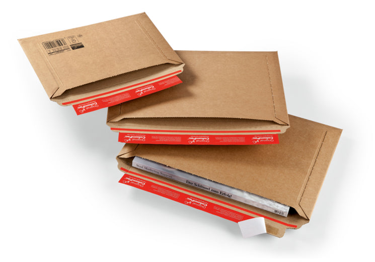 Colompac Karton-Versandtasche – B4, 35 mm, ohne Fenster, selbstklebend, braun – 20 Stk.