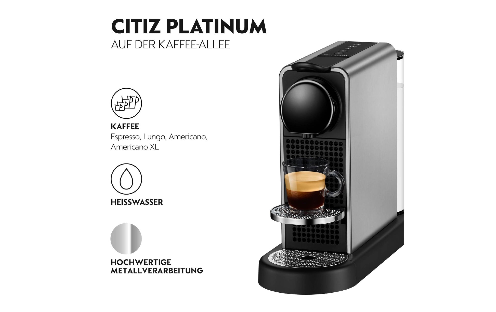 Krups CitiZ Kapselmaschine – für Nespresso-Kapseln, 19 bar, 1 l, Schwarz
