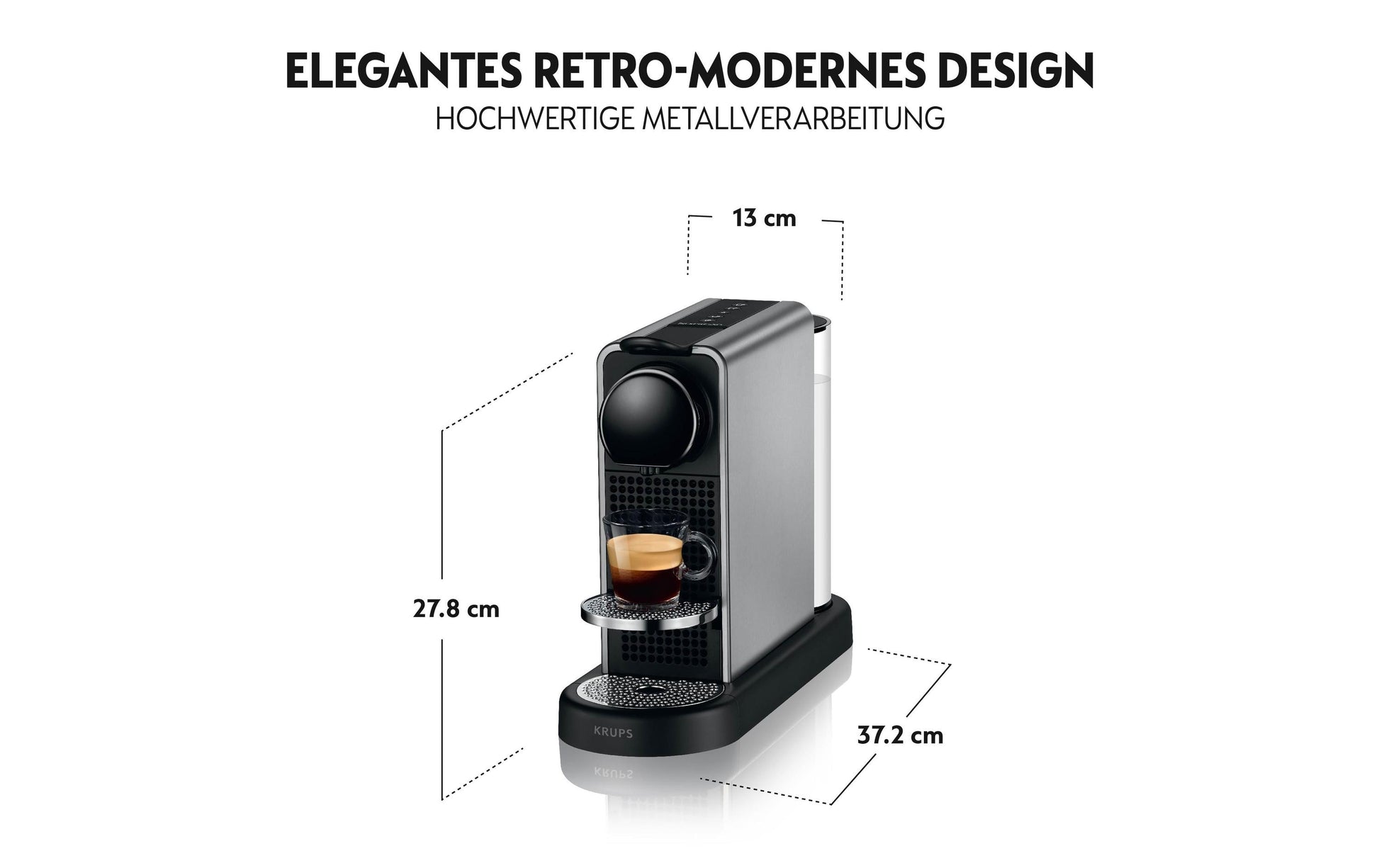 Krups CitiZ Kapselmaschine – für Nespresso-Kapseln, 19 bar, 1 l, Schwarz