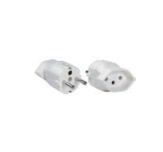 Bachmann Reiseadapter CEE 7/7 (Typ E/F) zu T23 (Typ J) – 10 A, 250 V – Weiss