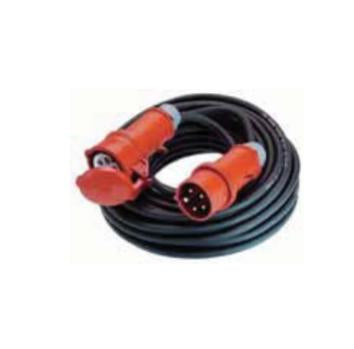 Bachmann Verlängerungskabel – CEE Rot 32A (3P+N+PE) – CEE Rot 32A (3P+N+PE), 10 m, IP44, 5×6 mm², Schwarz