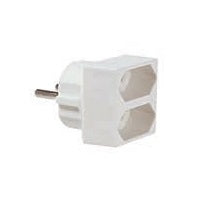 Bachmann Reiseadapter – Euro-Stecker zu 2× Euro-Buchse – 250 V, 2,5 A – Weiss