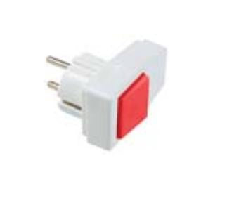 Bachmann Schutzkontaktstecker mit beleuchtetem Wippschalter, 250 V 16 A, 75×65×50 mm – weiss