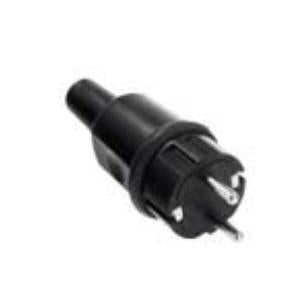 Bachmann Typ 442 Vollgummistecker – IP44, 16 A 250 V, für H07RN‑F 3G2,5 mm², 110×40×40 mm – schwarz