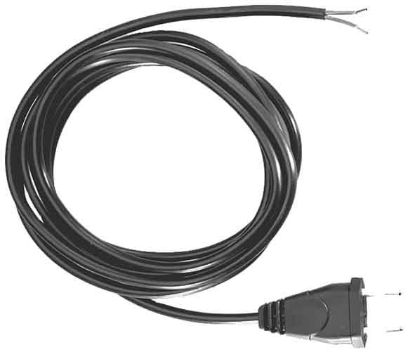Bachmann Eurostecker (CEE 7/16) – Offenes Ende Stromkabel – 3 m, 2,5 A, 2×0,75 mm², Schwarz