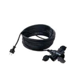 Bachmann Verlängerungskabel – Schuko (CEE 7/7)–Schuko (CEE 7/3), 10 m, IP44, 3×1,5 mm², H07RN‑F, schwarz