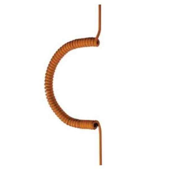 Bachmann Spiralkabel Stromkabel – offenes Ende–offenes Ende, 2,5 m, 5×1,5 mm², Orange