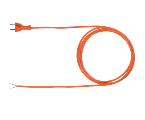 Bachmann PUR-Zuleitung Stromkabel – Konturenstecker (CEE 7/17) – Offenes Ende, 3 m, 2×1,5 mm², Orange