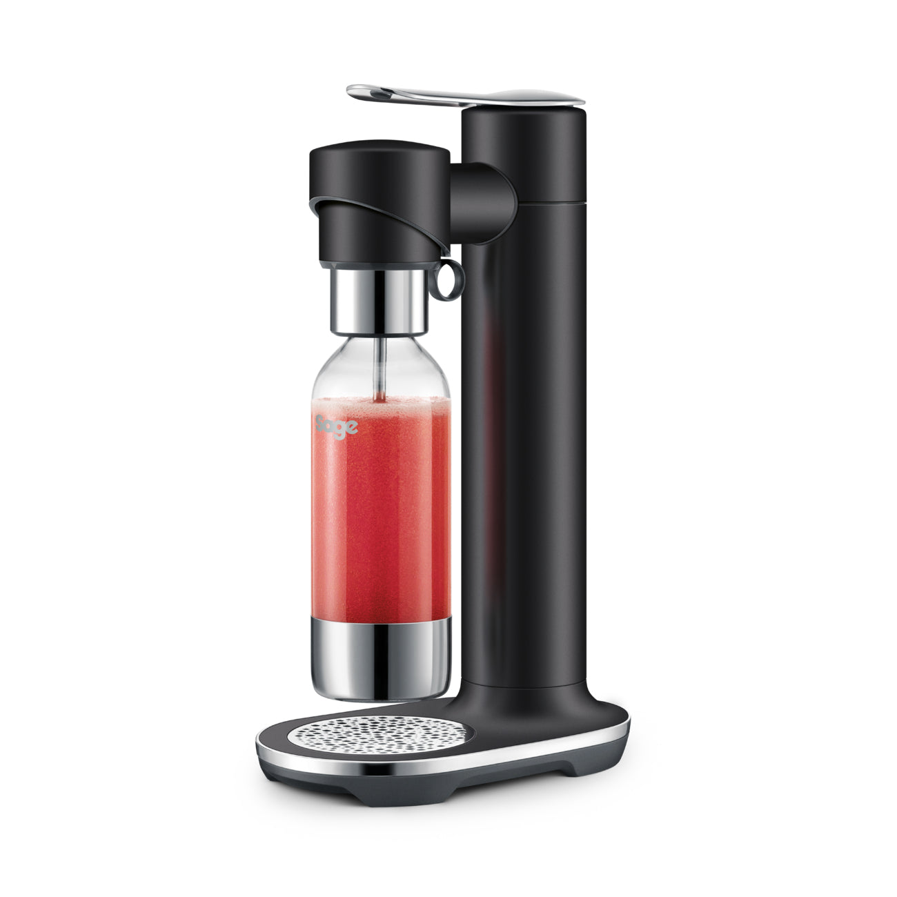 Sage Carbonator inFizz Wassersprudler – inkl. 1 Flasche (Kunststoff), für 0,6 l CO₂-Zylinder, Schwarz, BTR