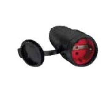 Bachmann Adapterkabel Gummikupplung, IP44, 16 A 250 V, mit Deckel – schwarz