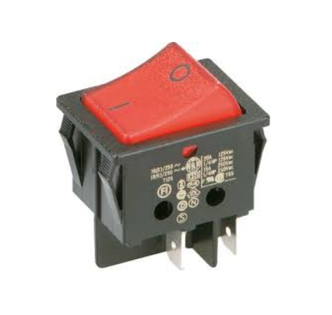 Bachmann Wippschalter – 250 V, 2-polig – Schwarz/Rot – 924.099