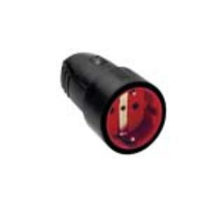 Bachmann Montagestecker, Eingang IEC60309 16 A 230 V (rot), Gummikupplung, 100×50×50 mm – schwarz