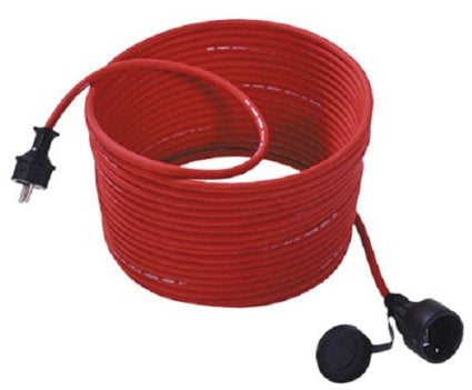 Bachmann Verlängerungskabel – Schuko (CEE 7/7)–Schuko (CEE 7/3), 15 m, IP55, aussen, 3×1,5 mm², rot