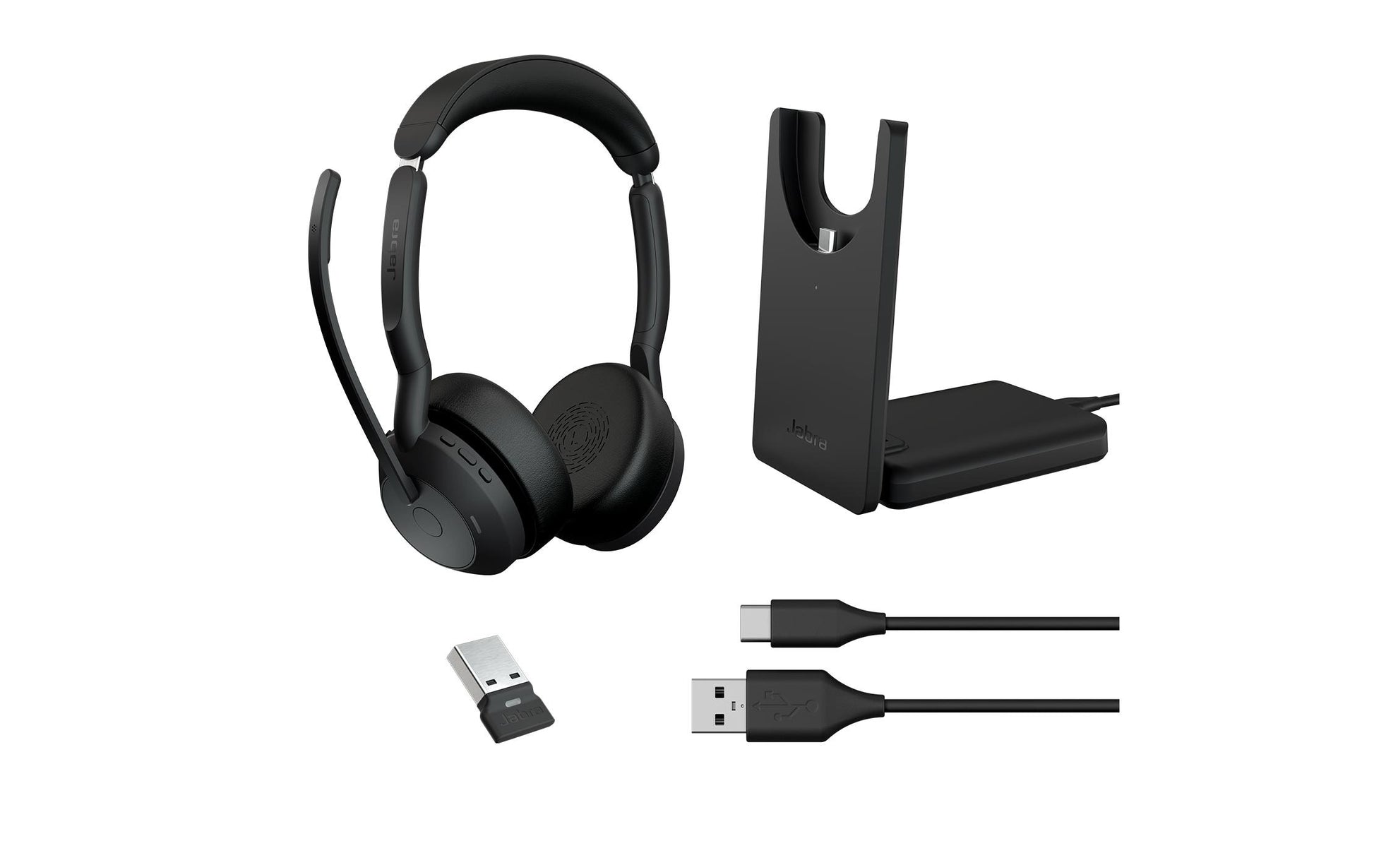 Jabra Evolve2 55 Link380A UC – Duo Headset – Bluetooth, USB‑A – Stereo