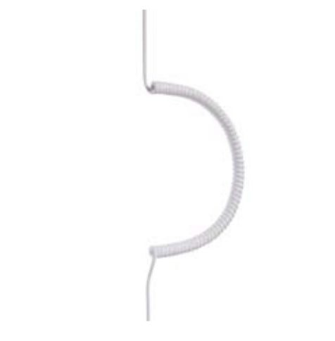 Bachmann Spiralkabel Stromkabel – offenes Ende–offenes Ende, 7,5 m, 3×1,5 mm², Weiss