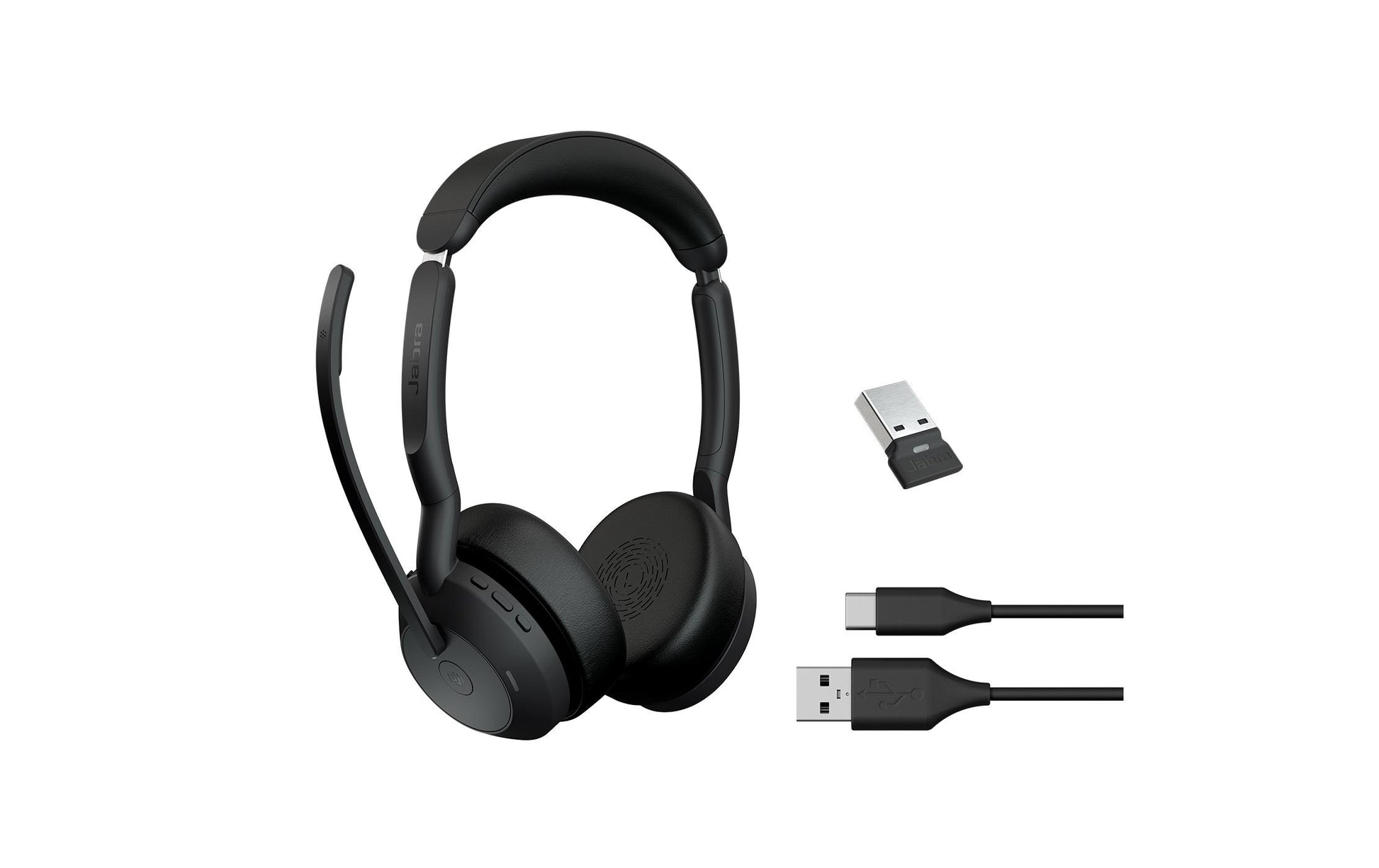 Jabra Evolve2 55 – Duo Headset – USB‑A (Link 390a) – für Microsoft Teams