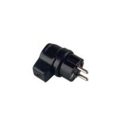 Bachmann Montagestecker, IP44, Vollgummi-Winkelstecker – für belgische/französische Steckdosen (B/F) – Schwarz