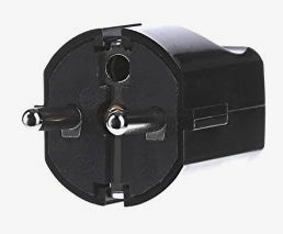 Bachmann Montagestecker, Schutzkontaktzentralstecker (CEE 7/7 Typ E/F), bruchfest – schwarz