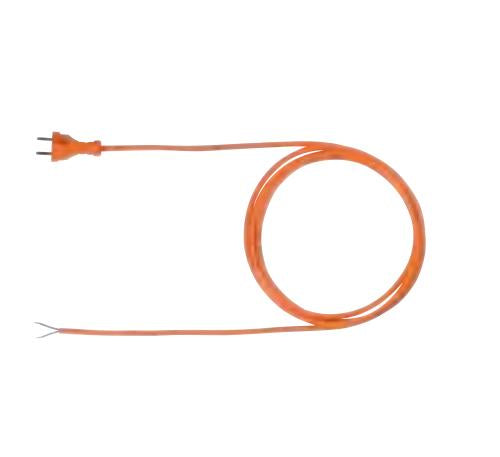 Bachmann Stromkabel – Konturenstecker (CEE 7/17, Typ C) – Offenes Ende, 3 m, 2×1 mm², 250 V/16 A, Orange