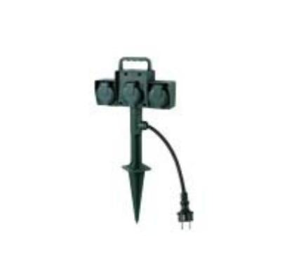 Bachmann Steckdosenleiste, 3× T13, 2 m, Stecker CEE 7/7, IP44, mit Erdspieß